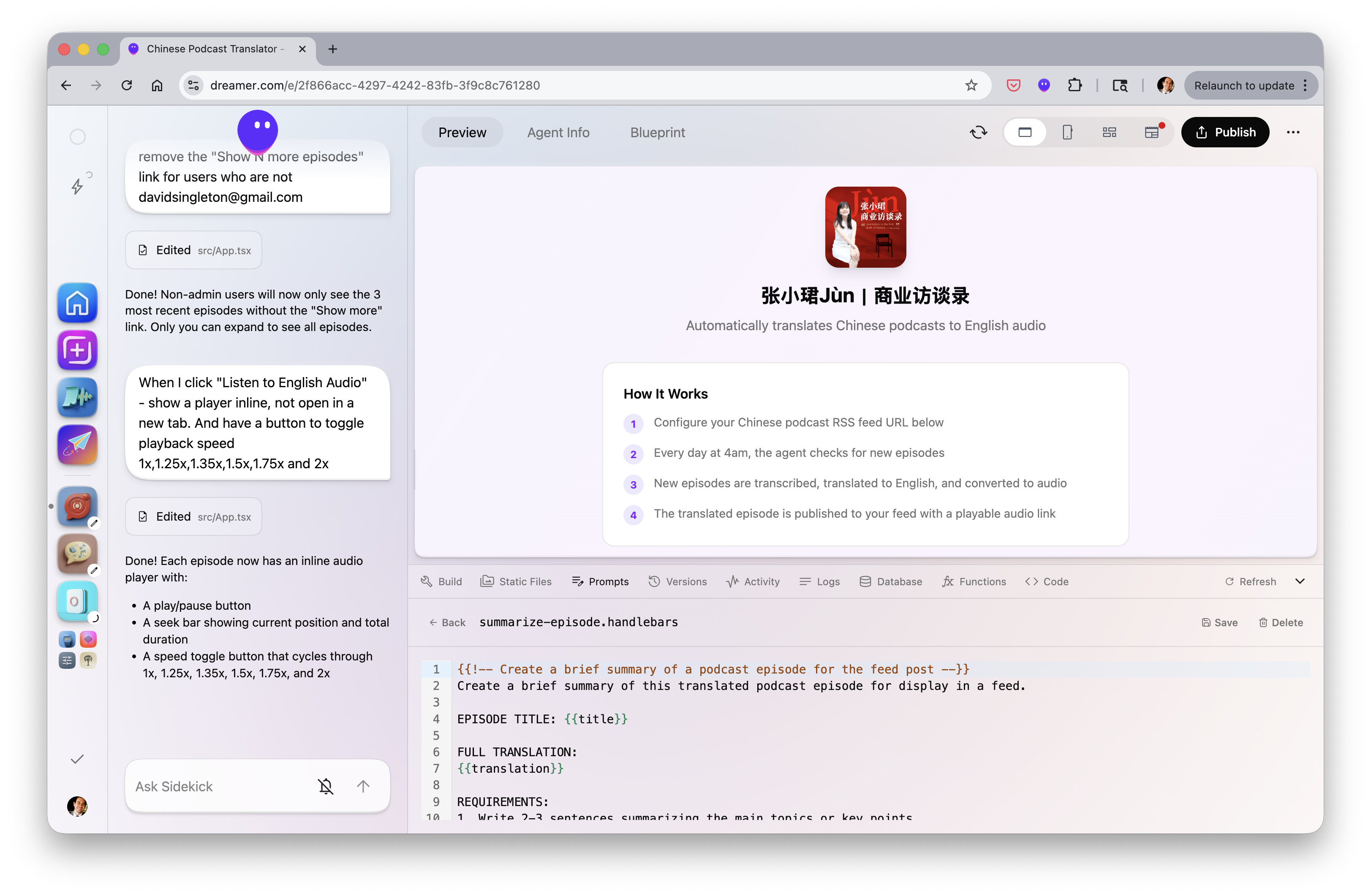The rich agent editor
