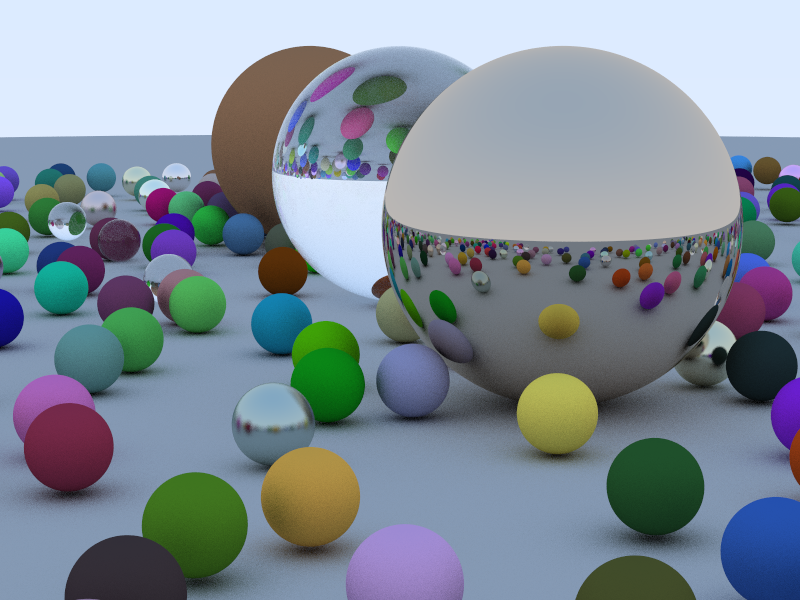 Cover image from Ray Tracking in one weekend, but this one was rendered by my Rust code